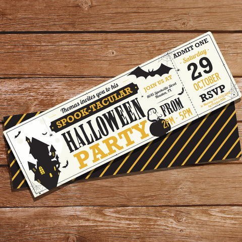 Halloween Party Ticket Invitation