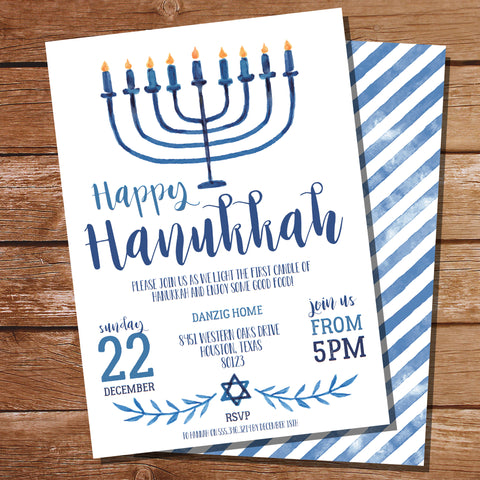 Happy Hanukkah Invitation