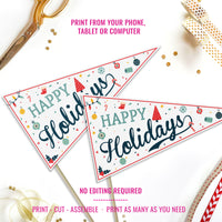 DIY Gift Printable Christmas Pennant Flags