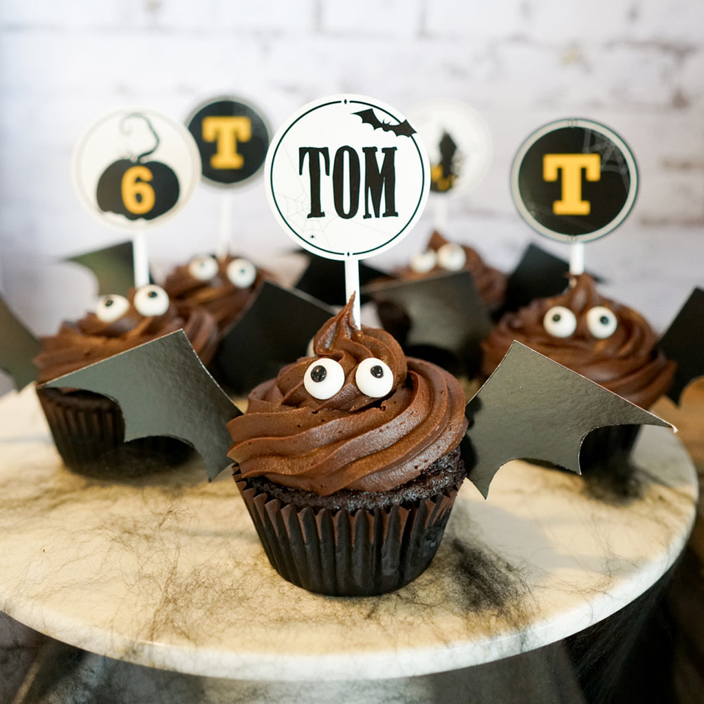 Halloween & Haunted House Cupcake Toppers and Batwings