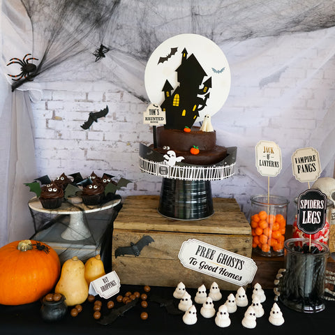 Halloween Party White Brick party Decor Backdrop