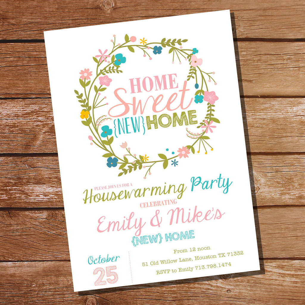 Floral Housewarming Party Invitation