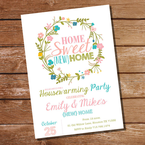 Floral Housewarming Party Invitation