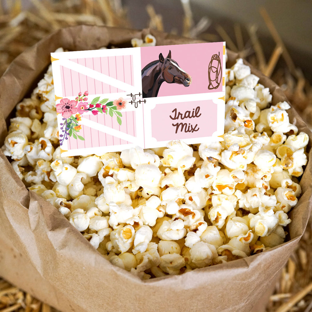 food tent cards Horse Birthday Party Food Labels