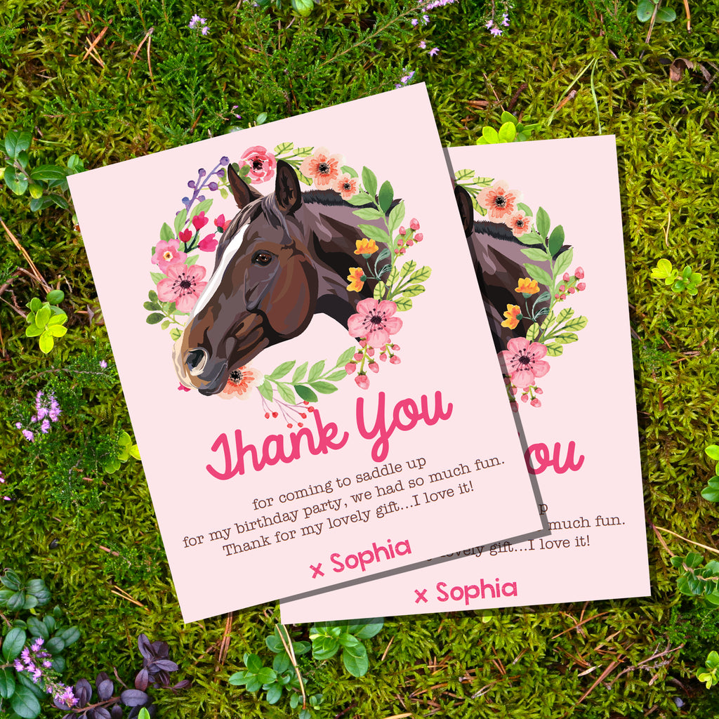 Horse or Pony Party Thank-You Card