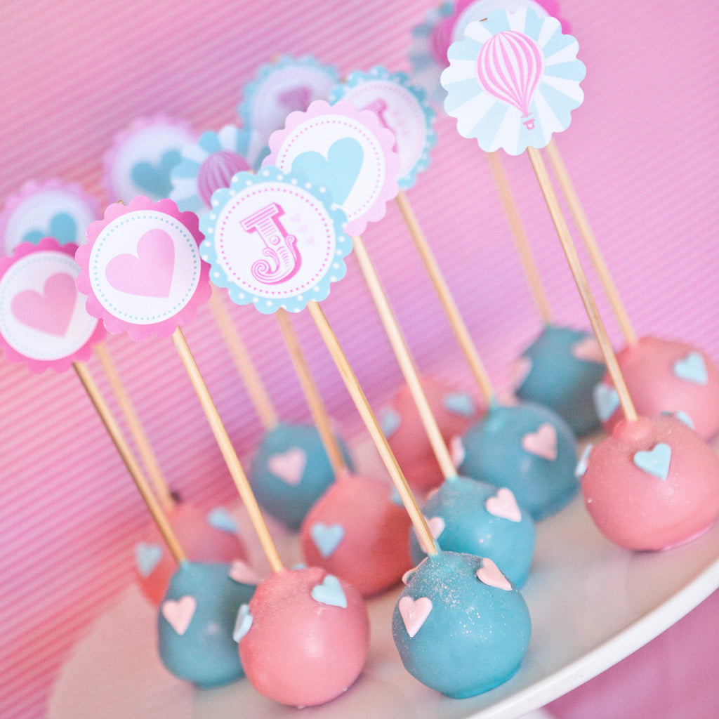 Hot Air Balloon Cupcake Toppers For A Girl