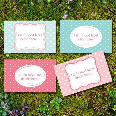 Hot Air Balloon Food Label Tent Cards For A Girl