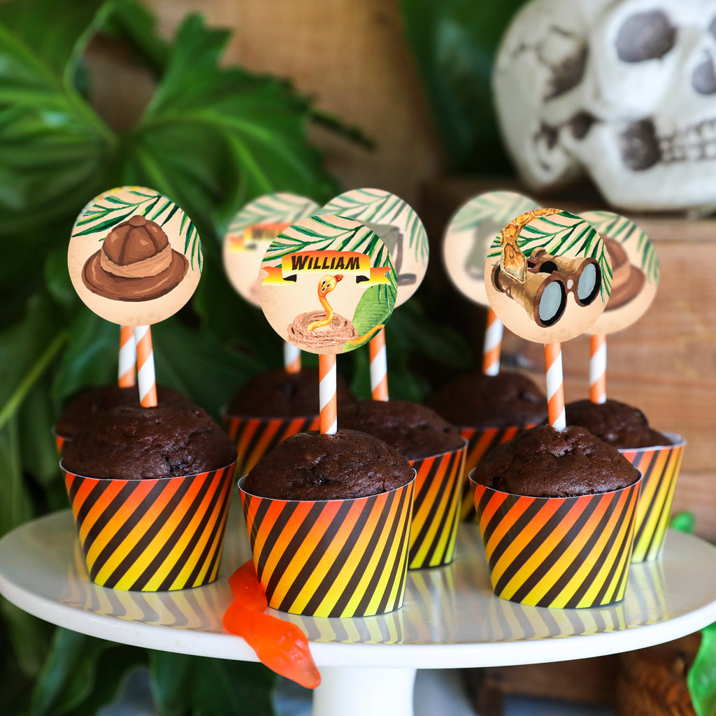 Explorer Party Cupcake Toppers | Adventure Party Cupcakes