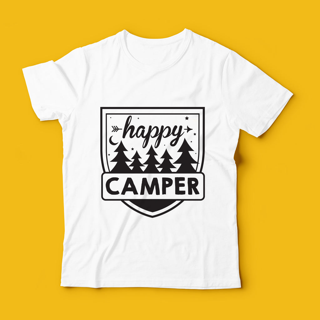 Happy Camper Template | SVG file | Use for t-shirts, mugs & tote bags