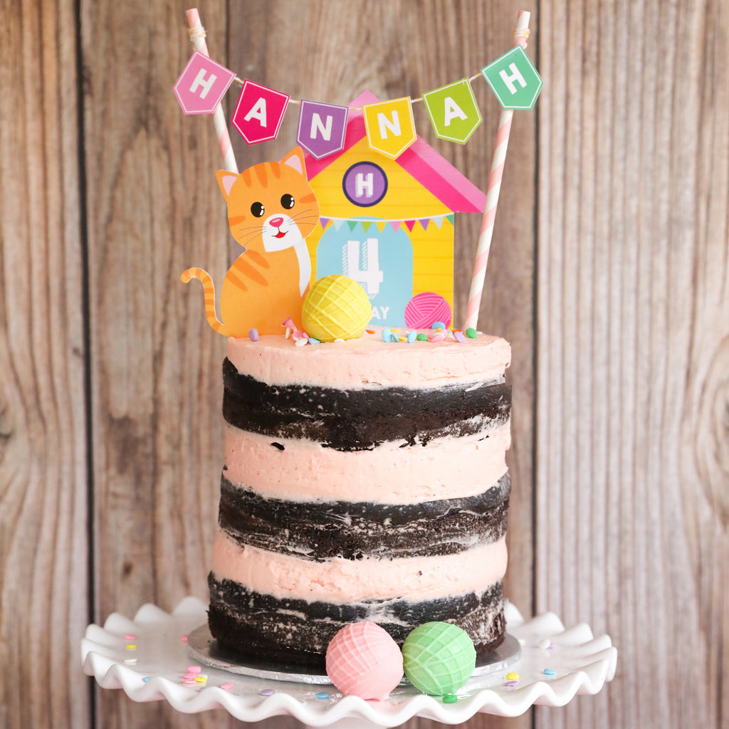 Cat Party Cake Topper - Kitty Cat Cake