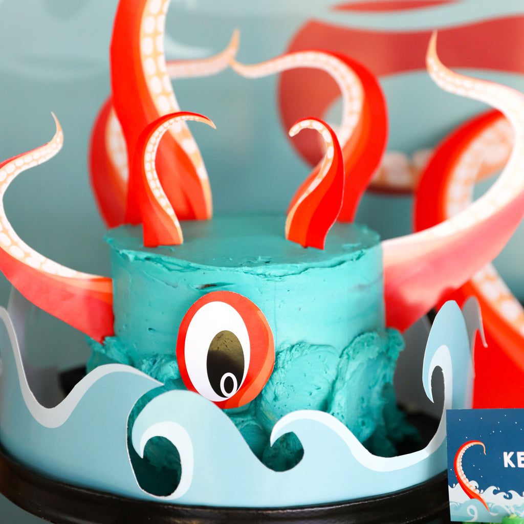 Kraken Birthday Cake Topper | Octopus Party Cake Topper | Sea Creature Cake Topper