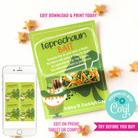 Leprechaun Bait Card - Leprechaun Food Printable File - St. Patrick's Day Card - DIY Print-Then-Cut