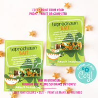 Leprechaun Bait Card - Leprechaun Food Printable File - St. Patrick's Day Card - DIY Print-Then-Cut
