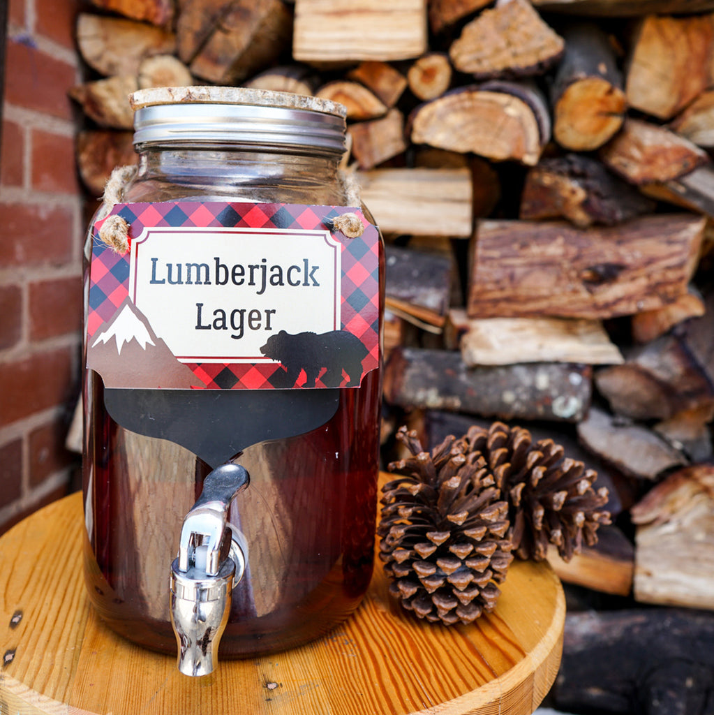 Little Lumberjack Party Drinks Label | Woodland Forest Fun