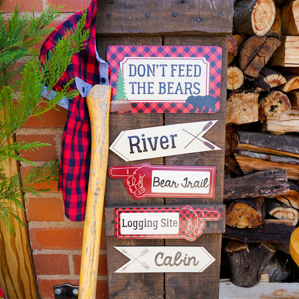 Little Lumberjack Party Directional Signage | Woodland Forest Fun