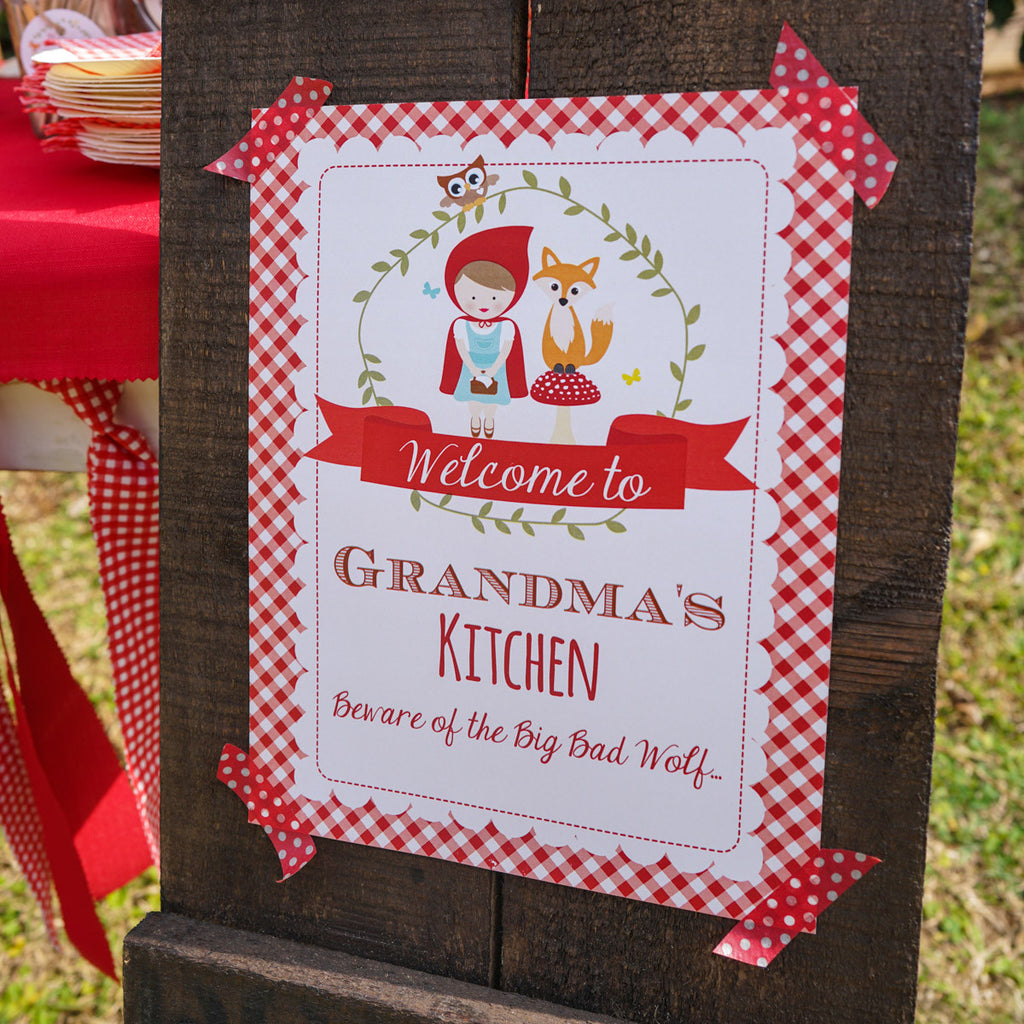 Little Red Riding Hood Party Welcome Sign | Door Sign