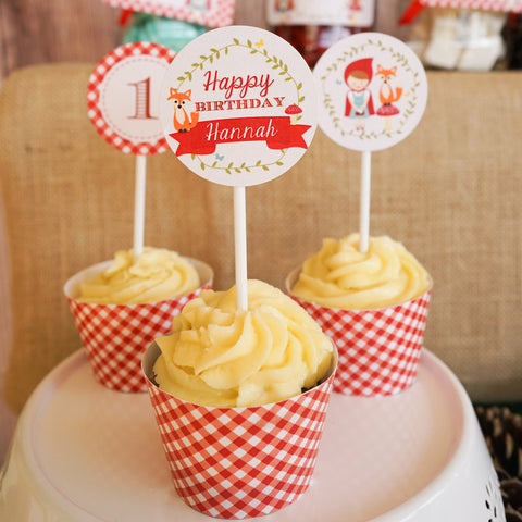 Little Red Riding Hood Cupcake Toppers | Cupcake Collars