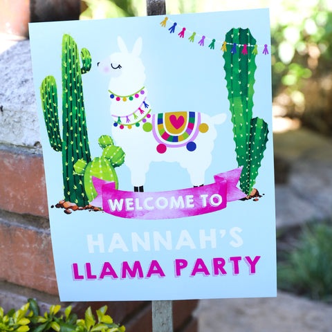 llama welcome sign