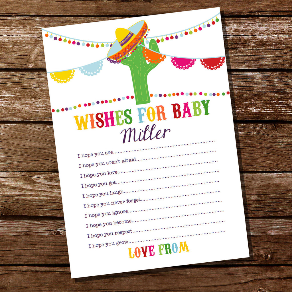 Mexican Fiesta Baby Shower Wishes For Baby Card