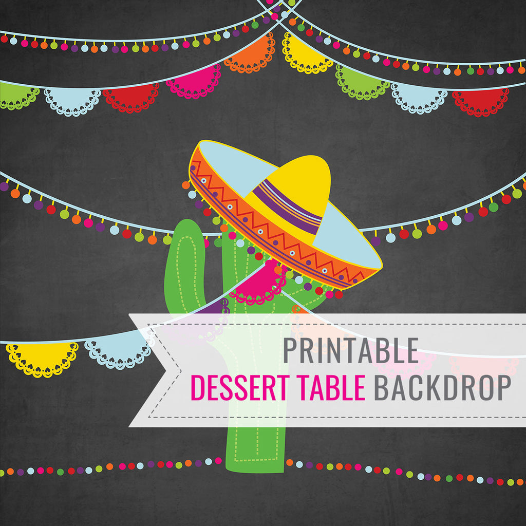 Mexican Fiesta Party Printable Backdrop
