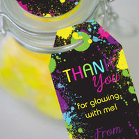 Let's Glow Neon Party Favor Tags