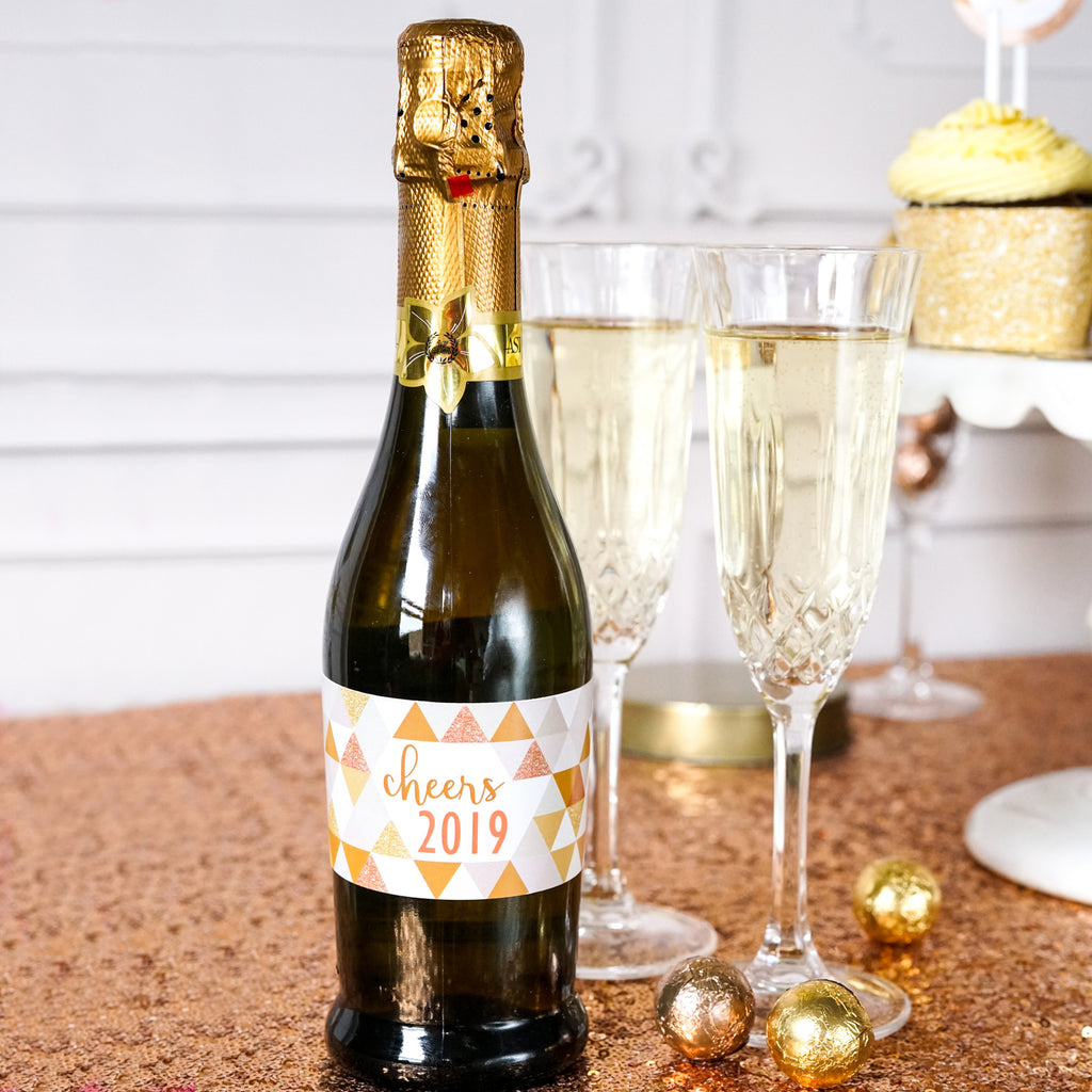 New Years Party Editable Water Labels | Mini Champagne Labels