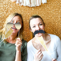 New Years Eve Party Photo Booth Props | Geometric Prism Metallic Glitter