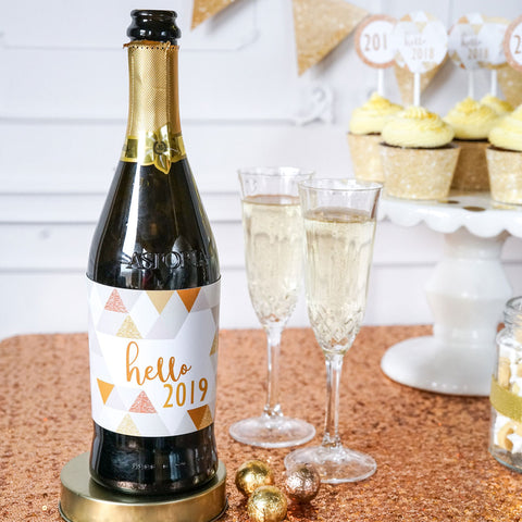 New Years Eve Party Editable & Printable Wine Bottle Labels