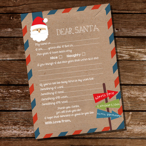 Dear Santa Letter | Father Christmas Letter