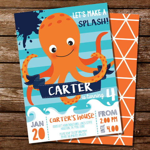 Octopus Party Invitation