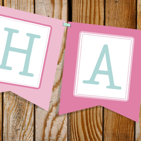 Pink Owl Party Birthday Banner For A Girl