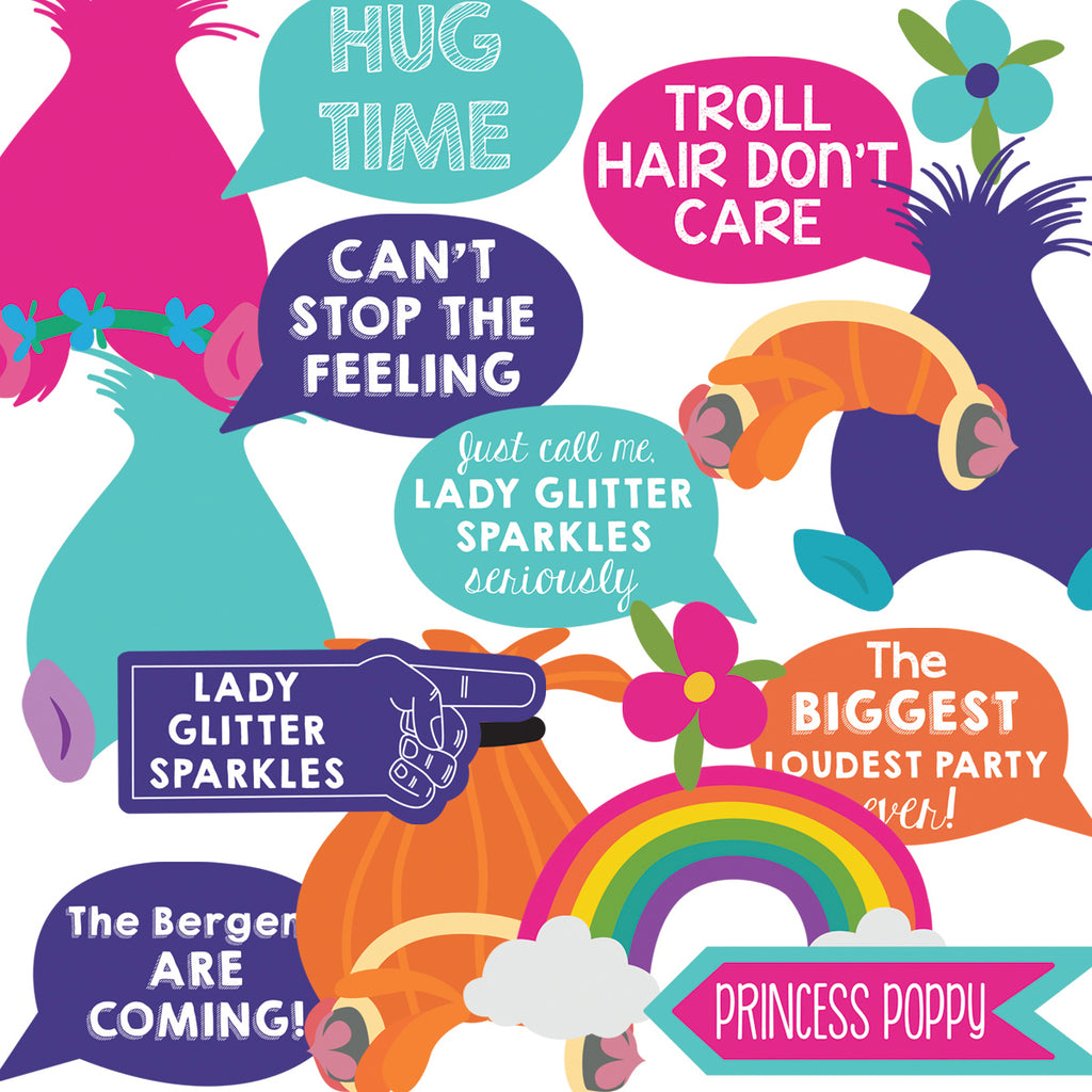 Trolls Photo Booth Printable Props