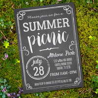 Chalkboard Summer Picnic Set  | Red & White Gingham Picnic Decor