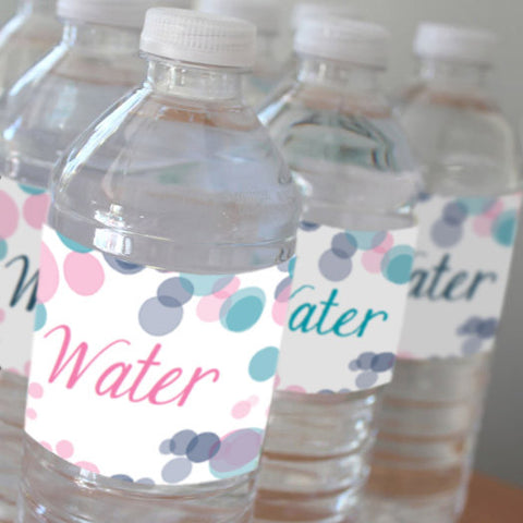 Pink Or Blue Gender Reveal Water Bottle Labels