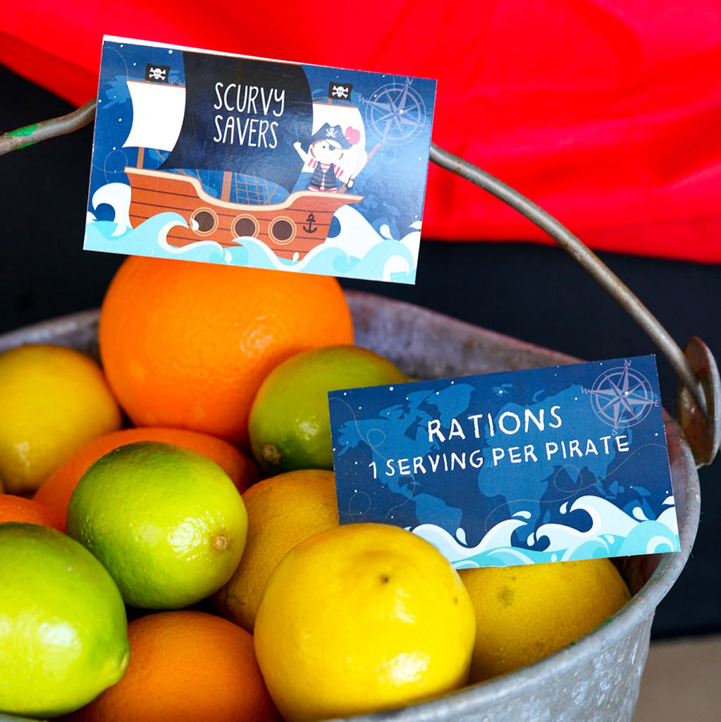 Pirate Party Food Labels | Pirate Tent Cards and Flag Designs
