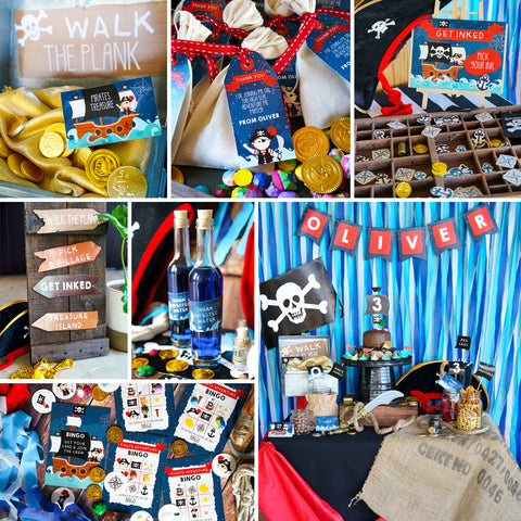 Pirate Birthday Party Set | Amazing Pirate Activities, Food & Drink Labels and Full Party Decor