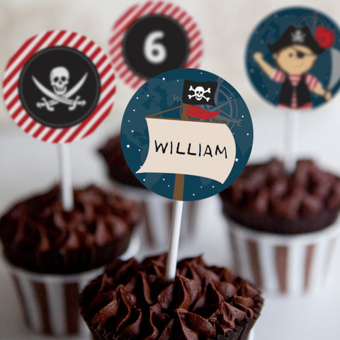 Pirate Party Cupcake Toppers