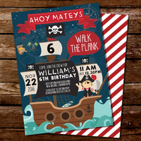 Pirate Birthday Party Invitation for a Boy | Pirate Ship Invite Template