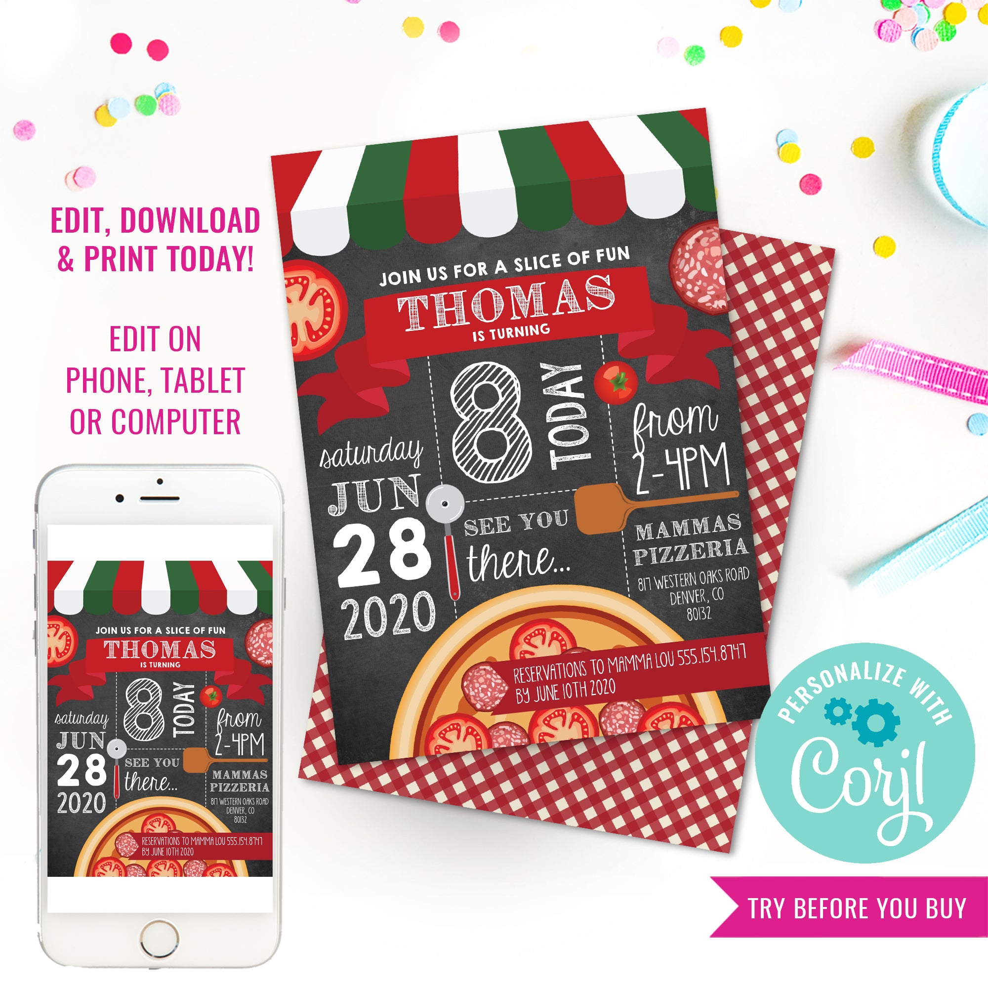 pizza-party-invitation-italian-party-invitation-tween-party-invita-sunshine-parties