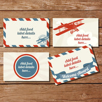 Vintage Airplane Ticket Party Decorations | Airplane Party Decor