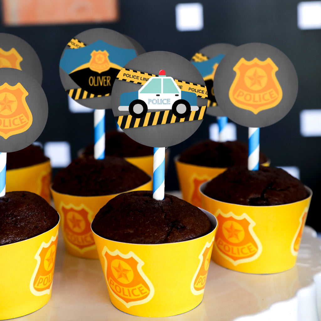 Police Party Cupcake Toppers