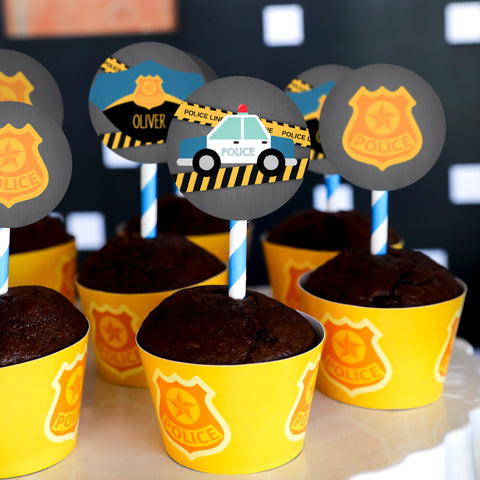 Police Party Cupcake Toppers