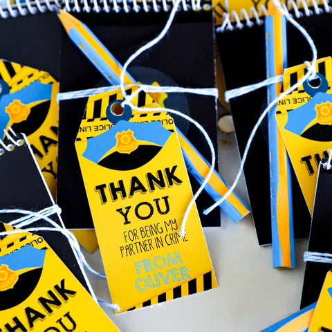 Police Party Favor Tags
