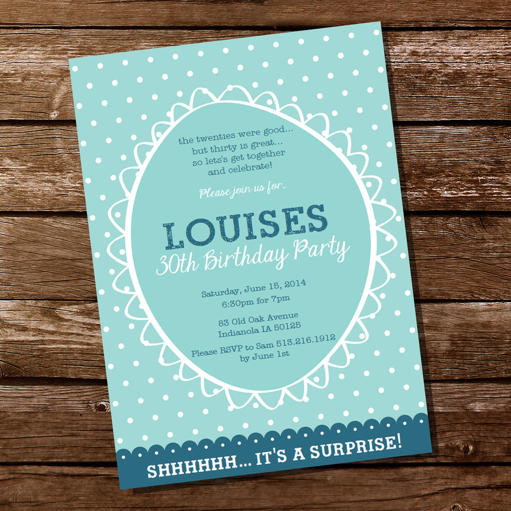 Teal and Navy Blue Birthday Invitation | Navy and Teal Invite Template