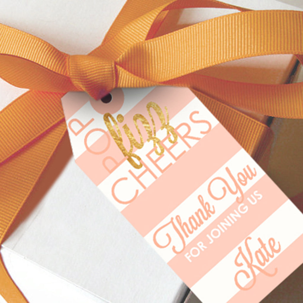 Pink and Gold Favor Tags | Champagne Party Favors
