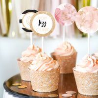 Pop Fizz Clink Champagne Cupcake Toppers