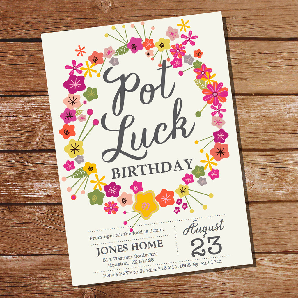 Potluck Invite Example Birthday Potluck Invitation 16+ Potluck Party Invitation Examples To