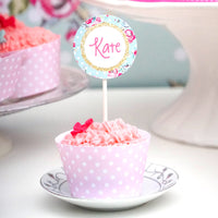 Princess Tea Party Cupcake Toppers