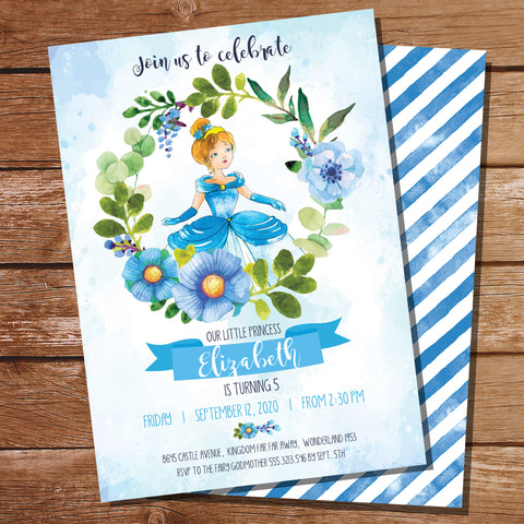 Cinderella Princess Party Invitations