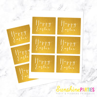 Gold Happy Easter Egg Box Labels Digital | Printable File | Instant Download & Edit File with Corjl